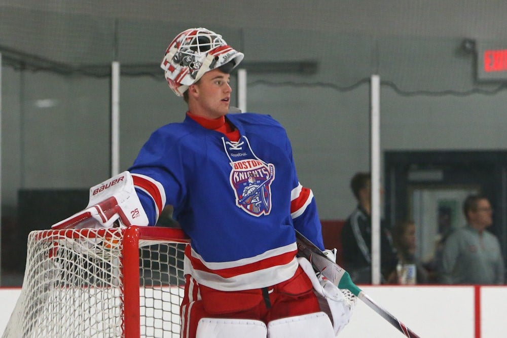 Boston Knights Hockey player on the ice