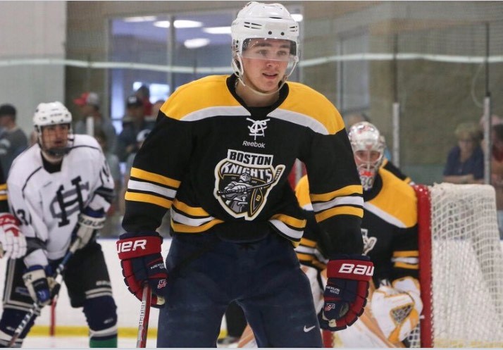 Boston Knights hockey player on the ice